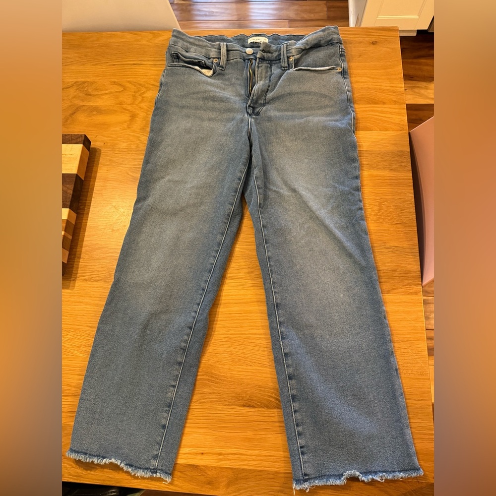Good American Petite straight leg jeans size 10